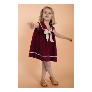 Loir - Vestido Burdeos con Lazo de Terciopelo Gabriella