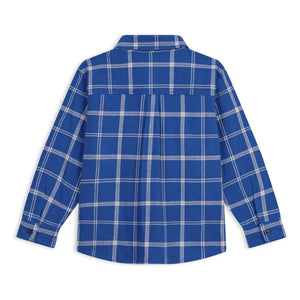 Petit Bateau - Organik Pamuklu Ekoseli Gömlek | Mavi