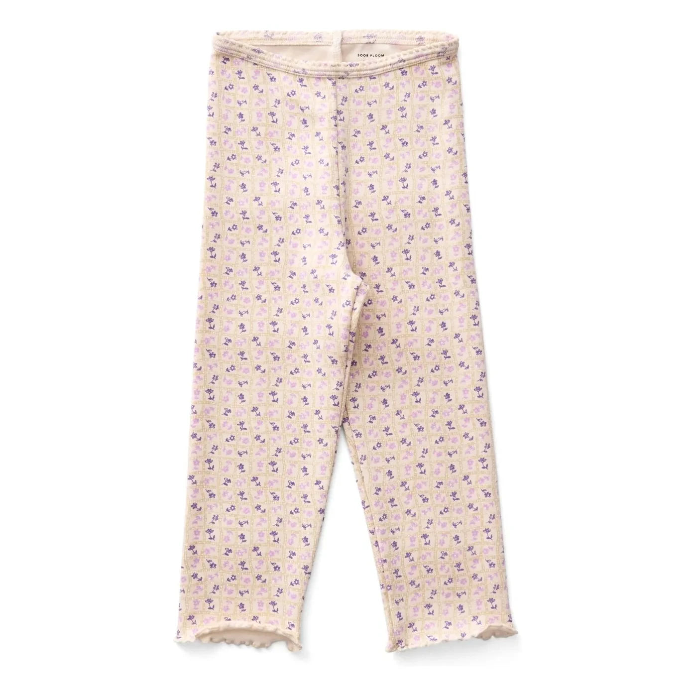Soor Ploom - Mallas capri de algodón orgánico con estampado floral | Rosa empolvado