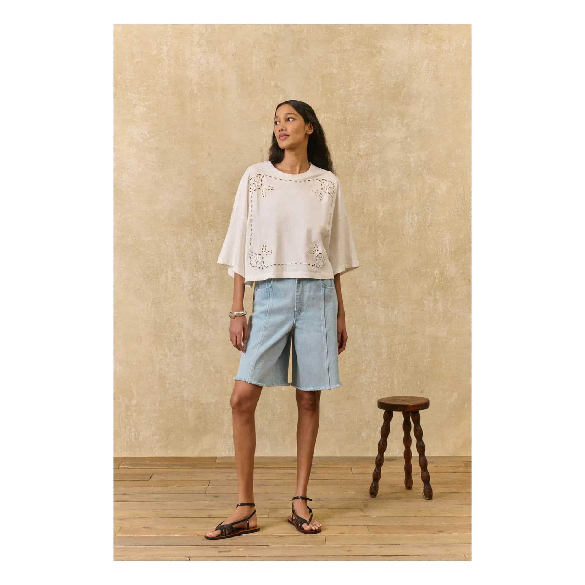 Louise Misha - Blusa de algodón orgánico Neolar | Crudo
