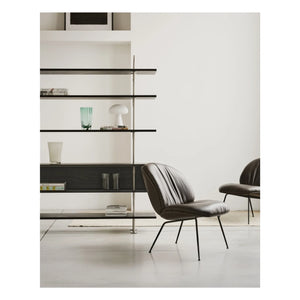 Sillón lounge Gubi - Beetle de cuero suave, Gamfratesi | Café