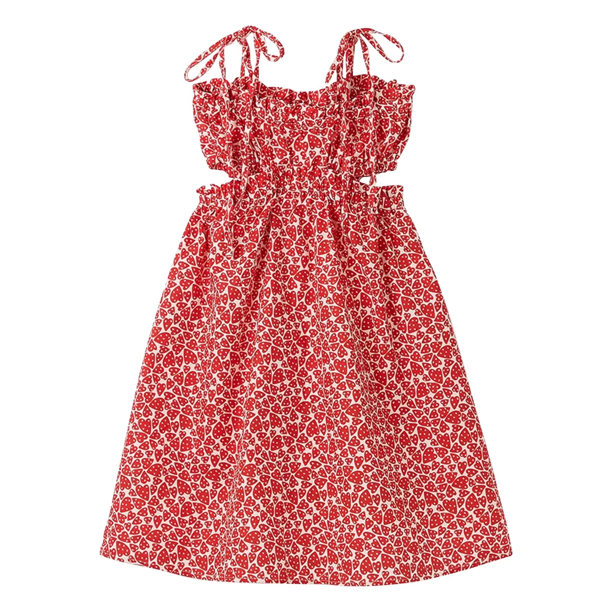 Fábula - Vestido de Corazones de Corte Medio | Rojo