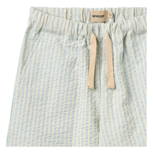 Wheat - Pantalones a rayas de algodón orgánico Sasha | Azul claro