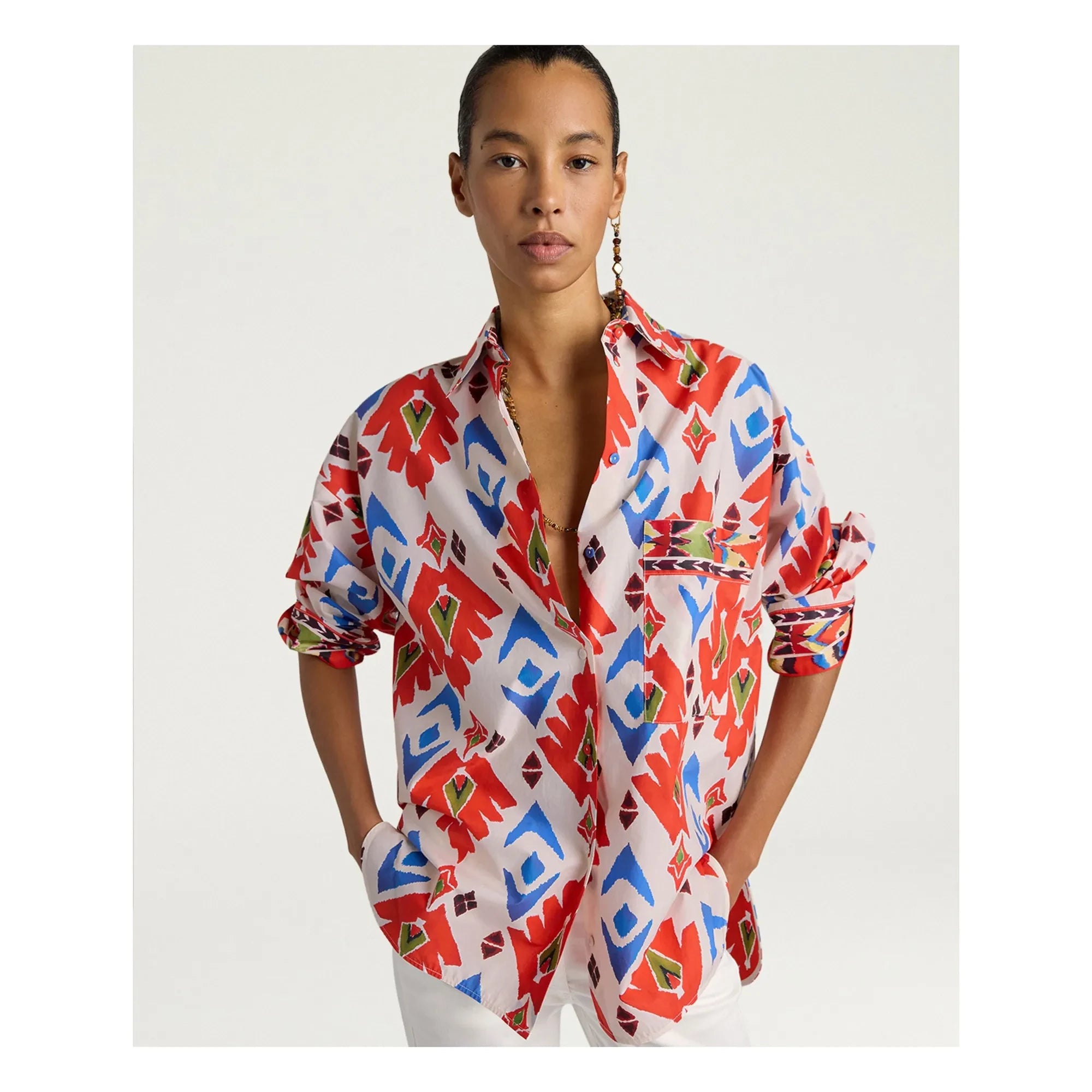 Momoni - Camisa de algodón Pamuk | Rojo