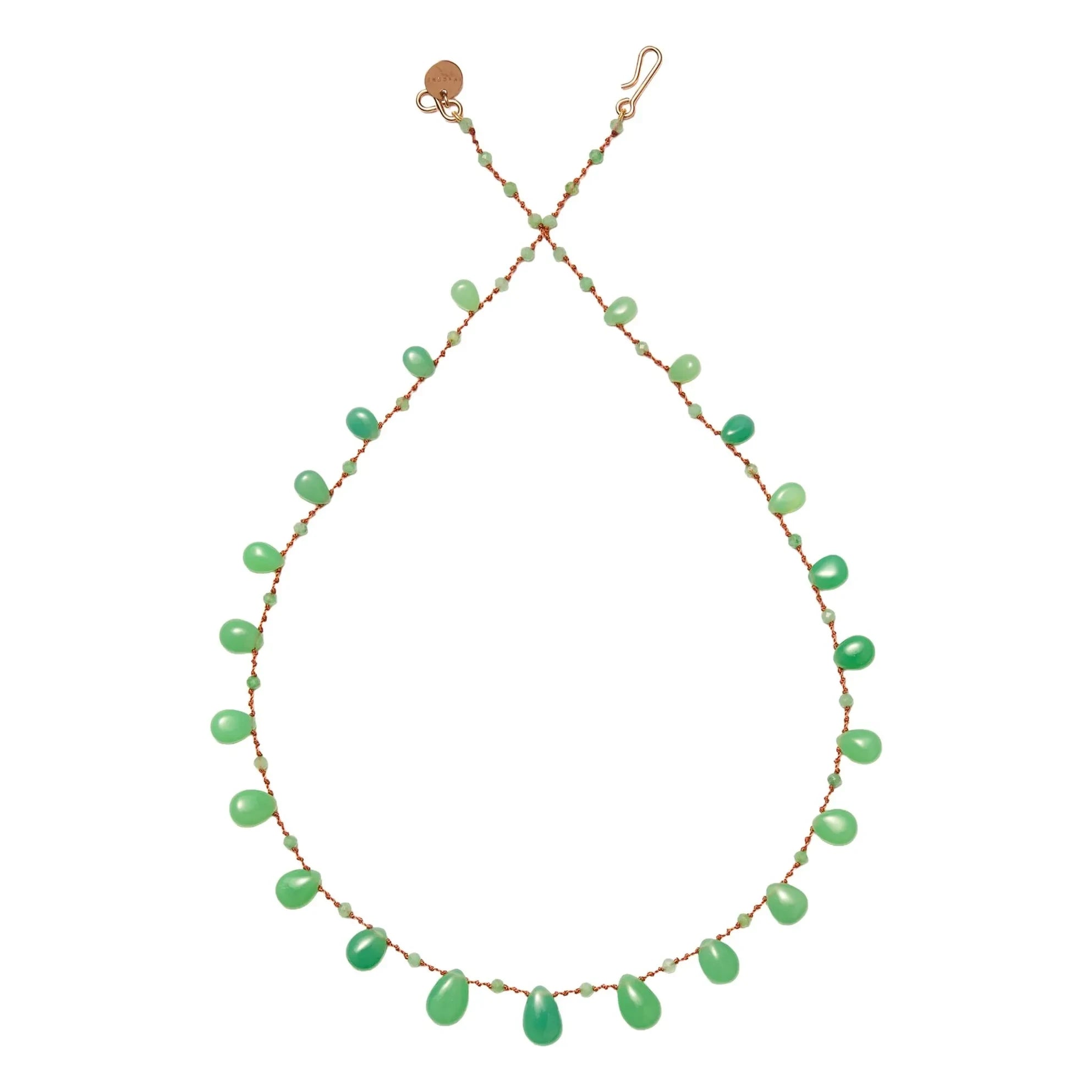 Ivarene - Collar de gota y cuentas Evergreen | Crisoprasa