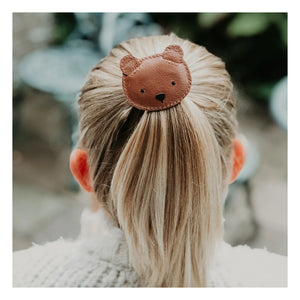 Donsje - Horquilla con diseño de oso Josy | Coñac