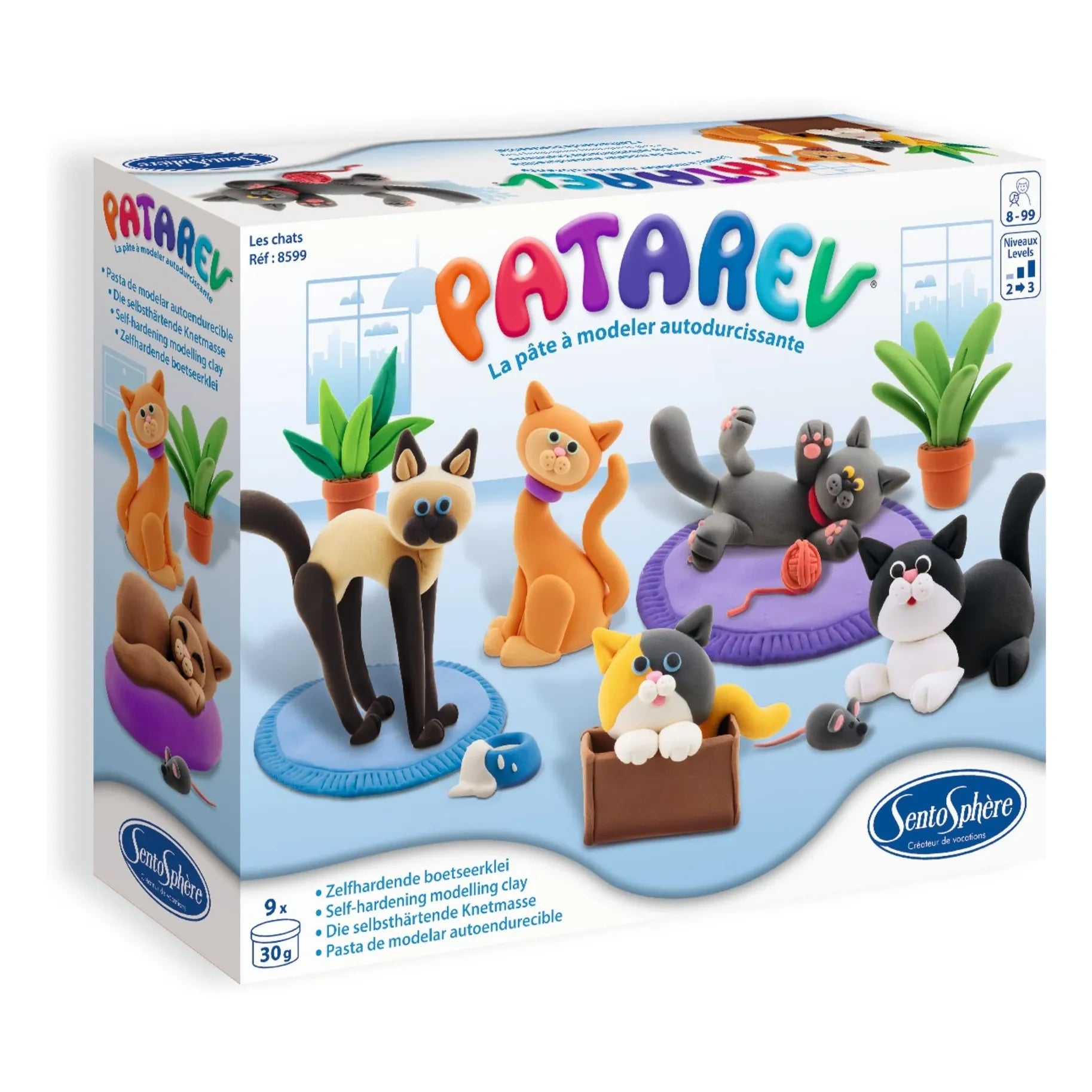 Sentosphère - Patarev Les Chats kendi kendine sertleşen modelleme kili