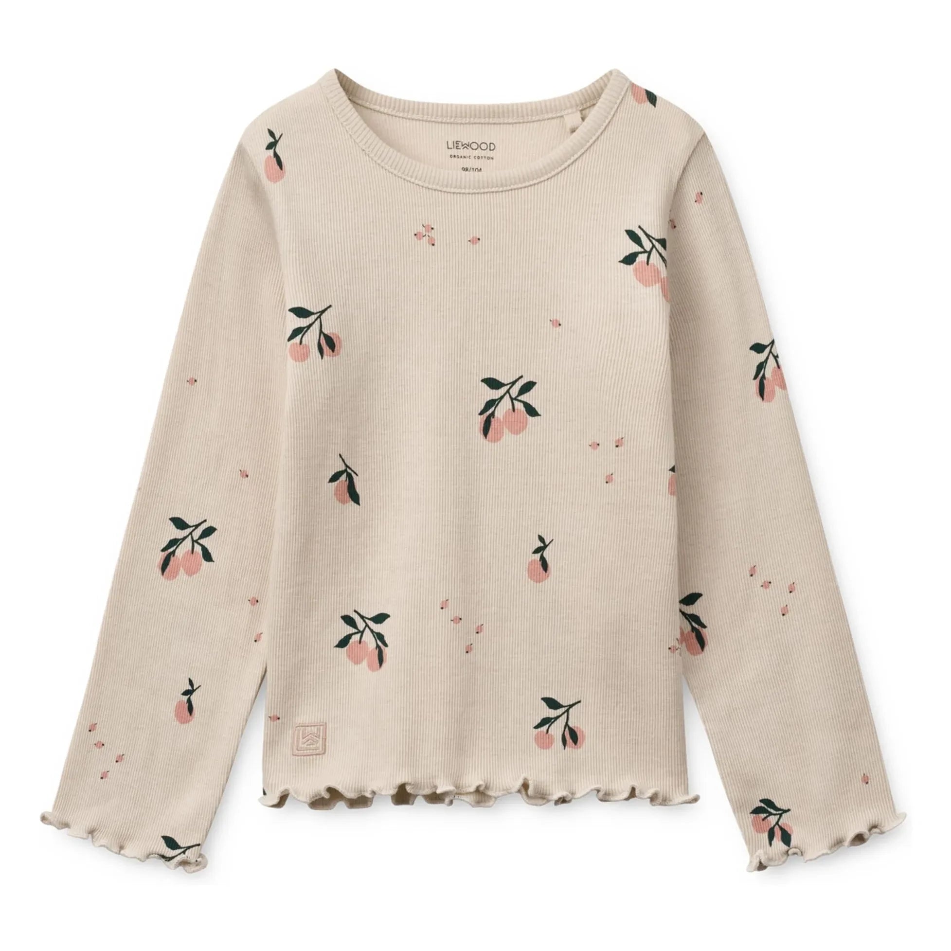 Liewood - Camiseta Acanalada Nieve Melocotón Algodón Orgánico | Crudo