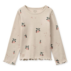 Liewood - Camiseta Acanalada Nieve Melocotón Algodón Orgánico | Crudo