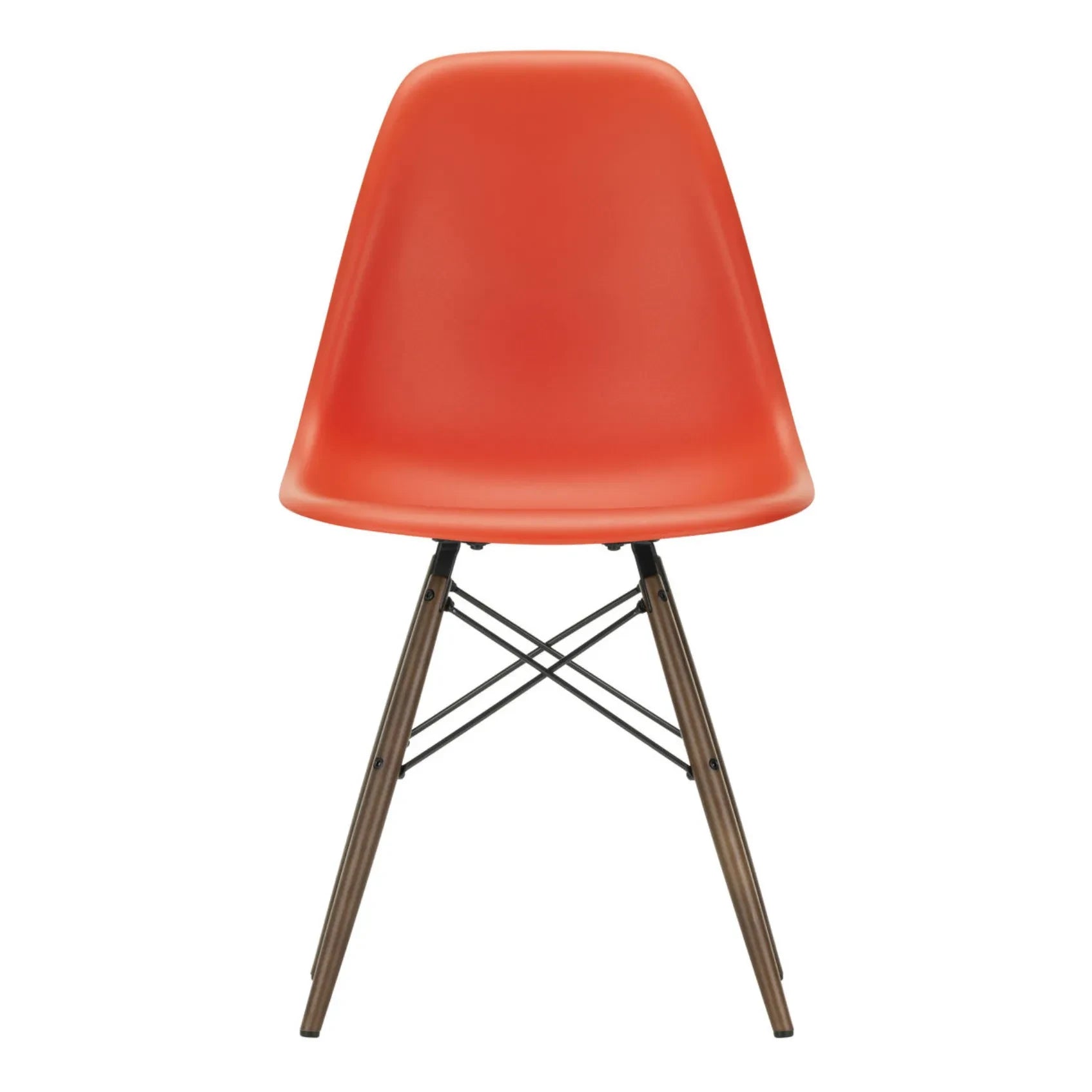 Vitra - Silla de plástico DSW - base de arce - Charles & Ray Eames | Rojo amapola