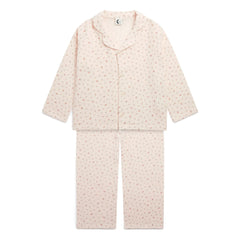 Sleepy Doe - Pijama de gasa de algodón orgánico con estampado floral | Rosa claro