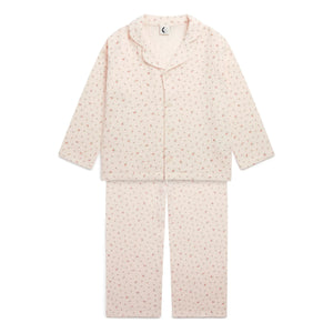 Sleepy Doe - Pijama de gasa de algodón orgánico con estampado floral | Rosa claro
