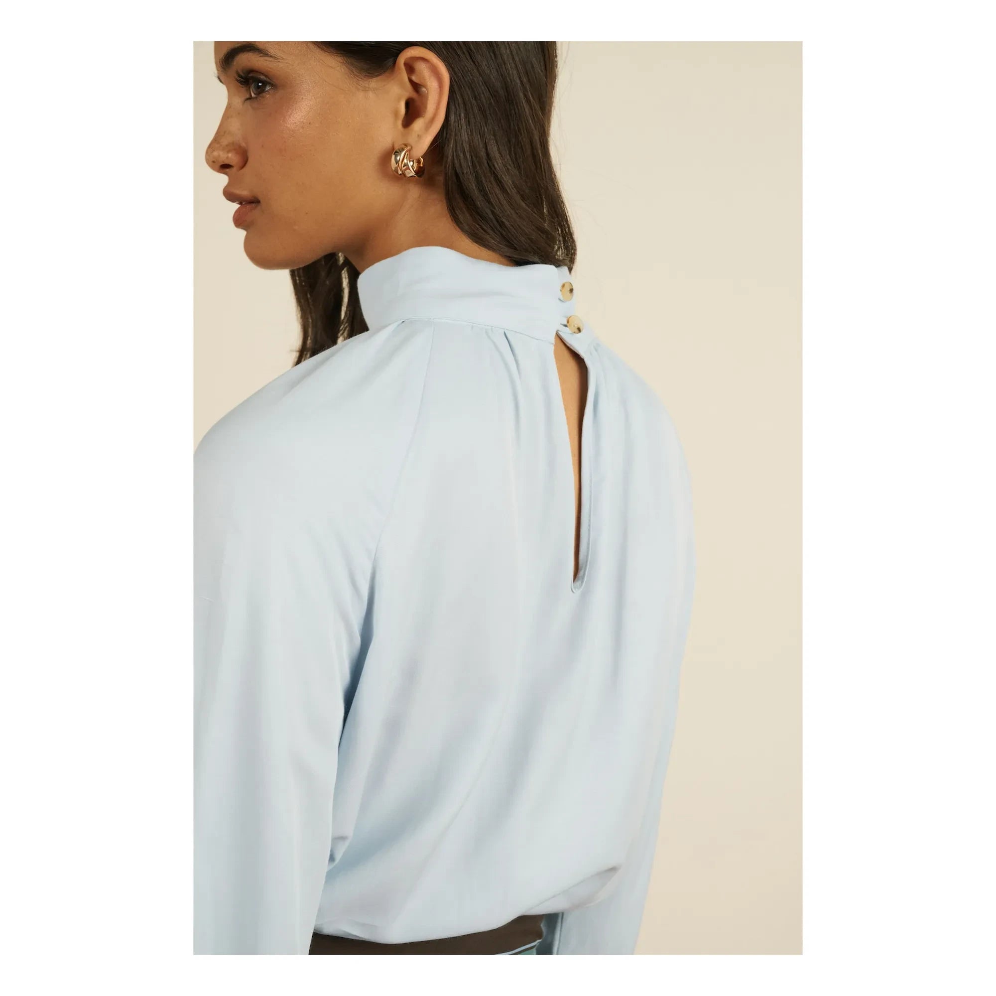 Maria de la Orden - Blusa de fibra reciclada Bosco | Azul claro