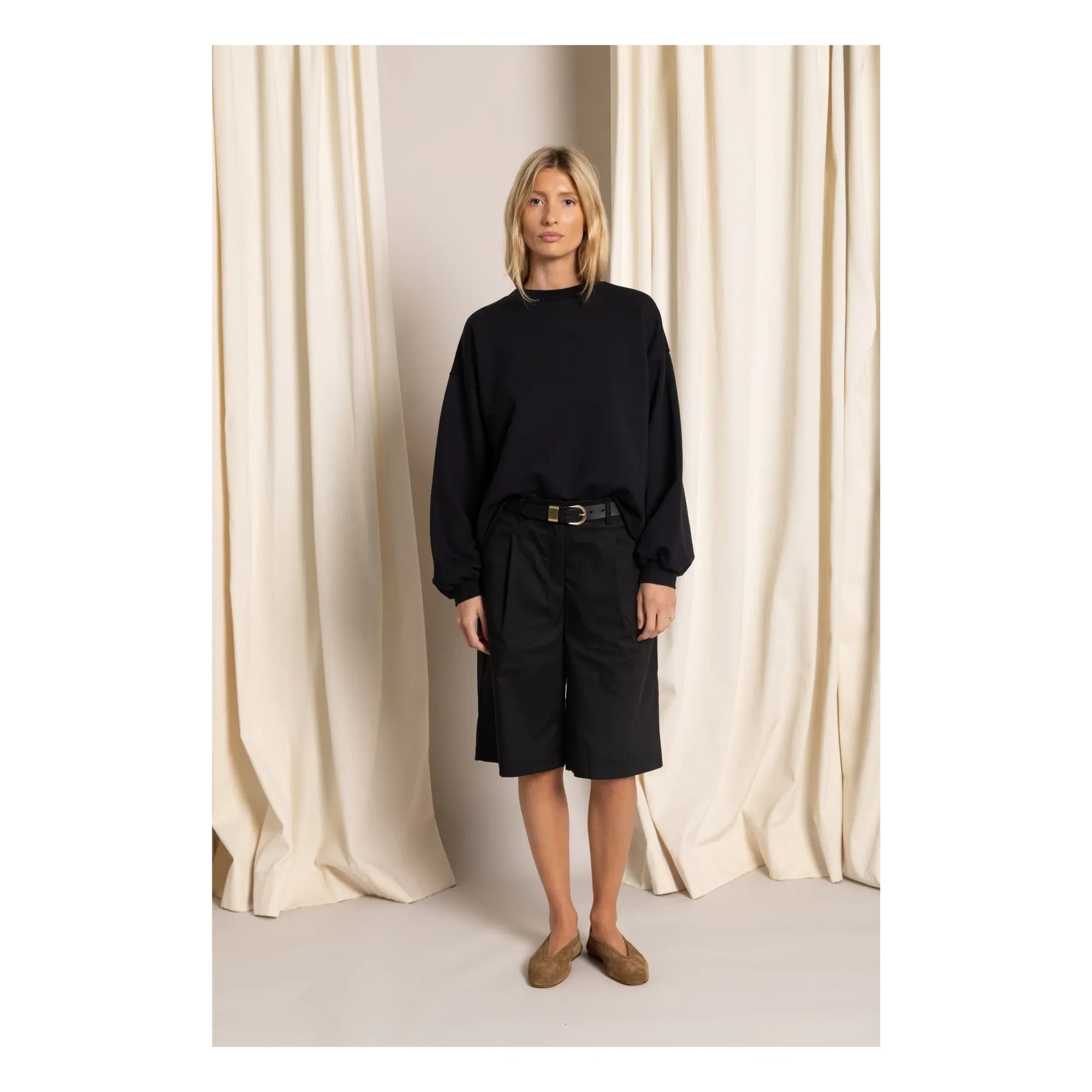 Sudadera de algodón orgánico Bria Smallable Woman | Negro