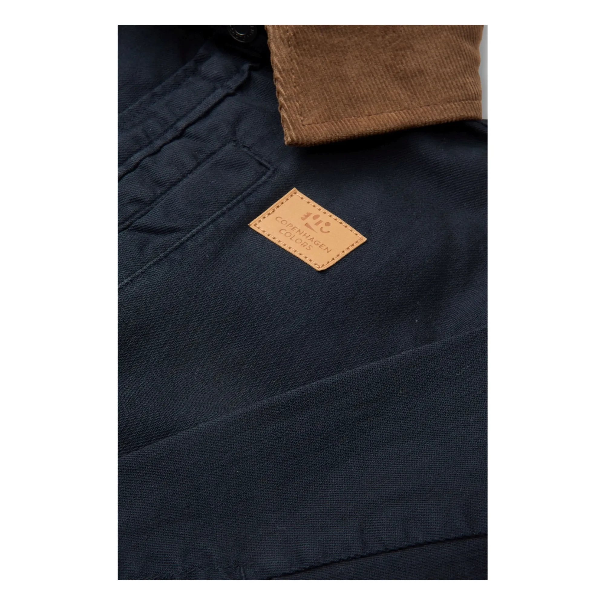 Copenhagen Colors - Chaqueta de terciopelo de sarga con cuello de algodón orgánico | Azul marino
