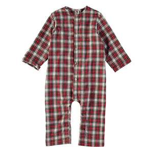 Risu Risu - Cosi Organik Pamuklu Ekose Pijama | Kırmızı
