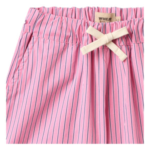 Wheat - Pantalones cortos de bermudas de algodón orgánico a rayas de coral | Rosa