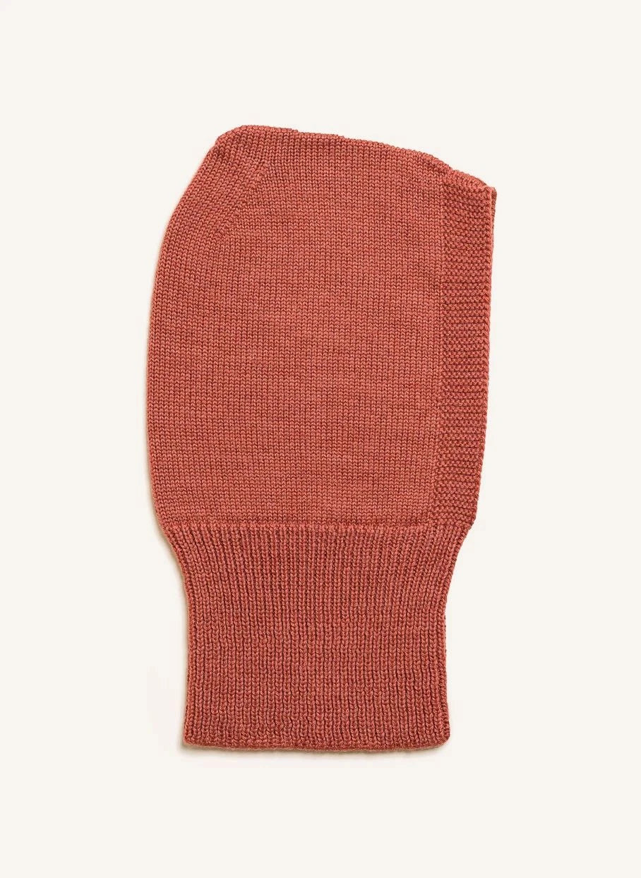 Hvid - Balaclava de lana Merino Eddy | Rojo ladrillo