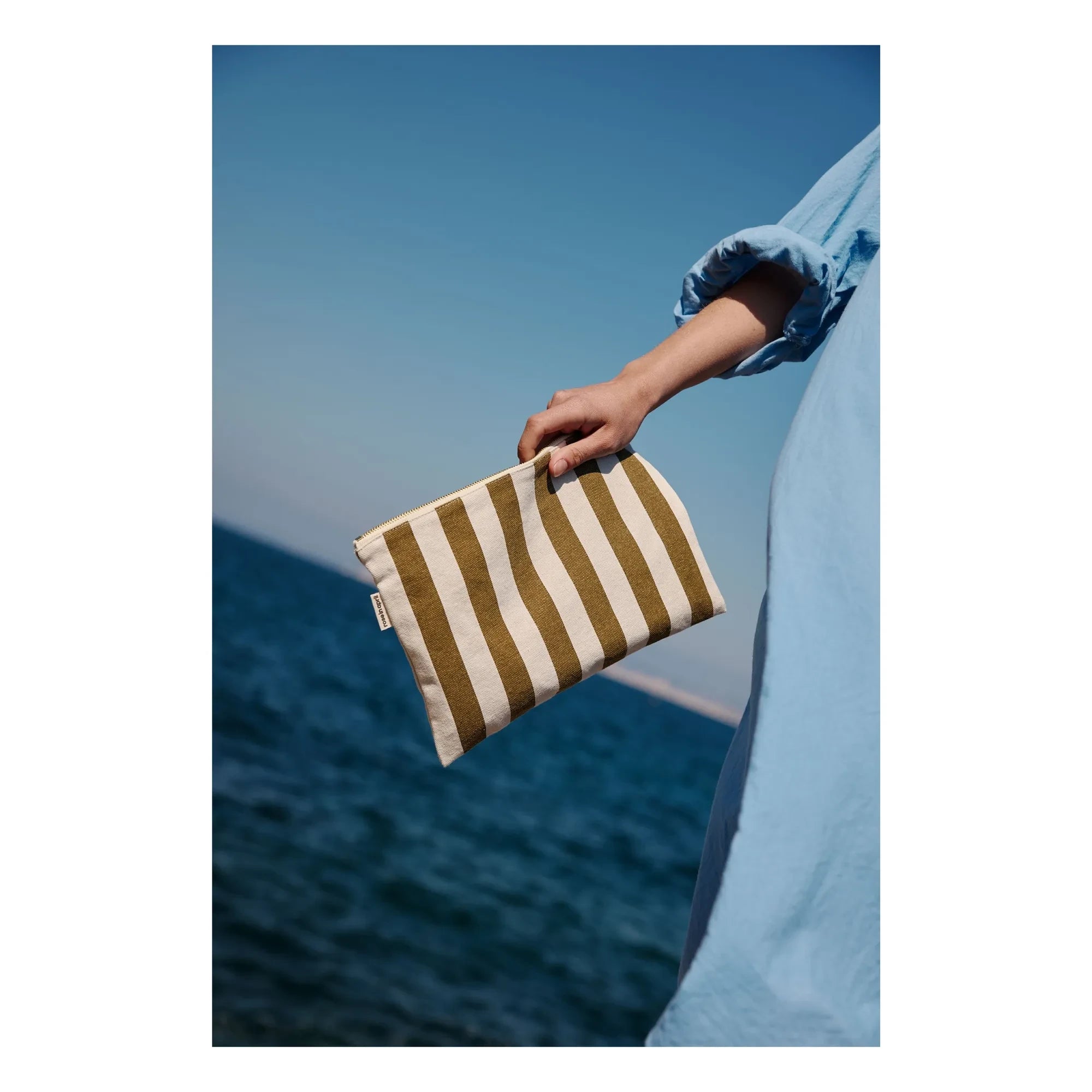 Rose in April - Bolso cartera de rayas Lili | Verde oliva