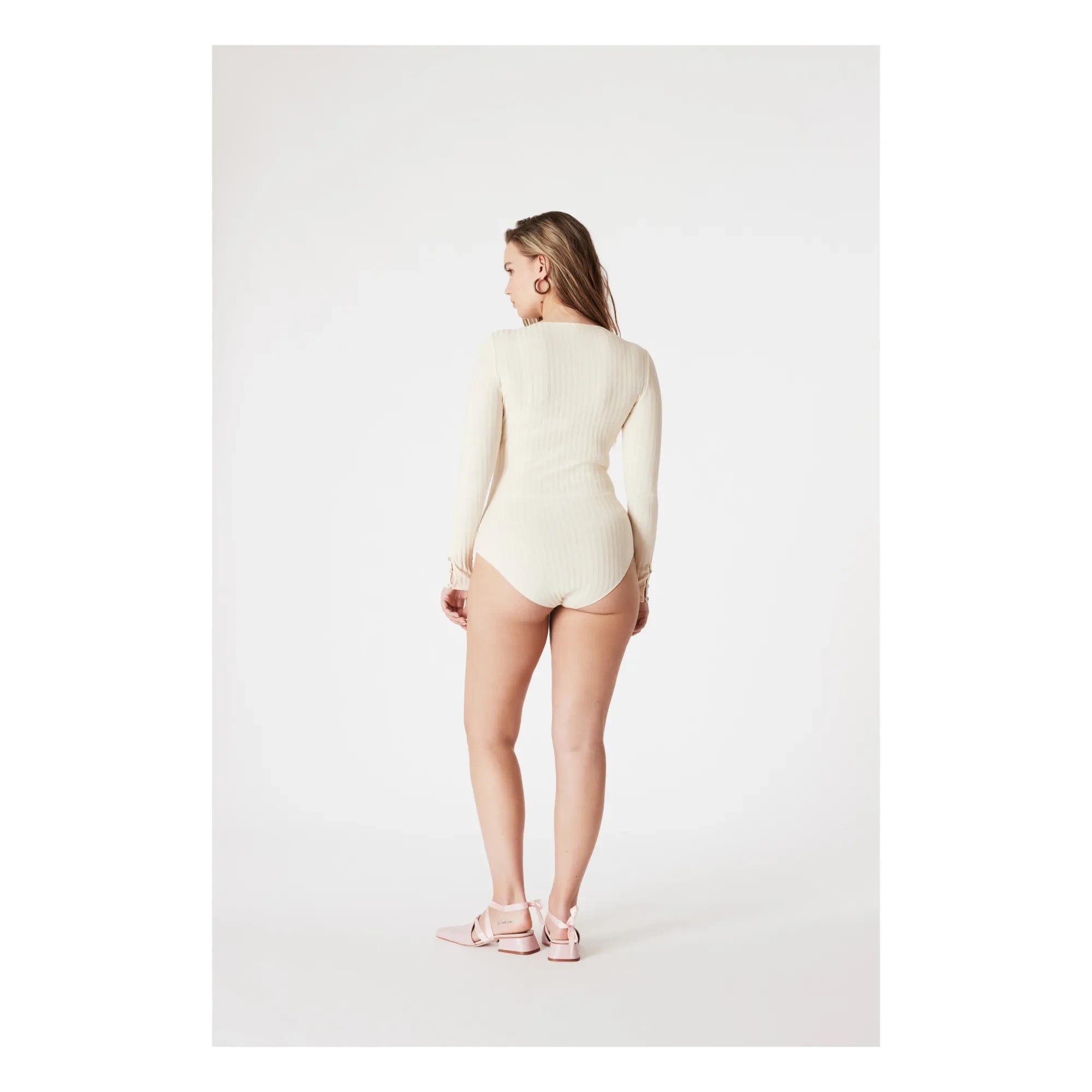 Icone - Claudia Body de Canalé de Algodón Orgánico | Crudo
