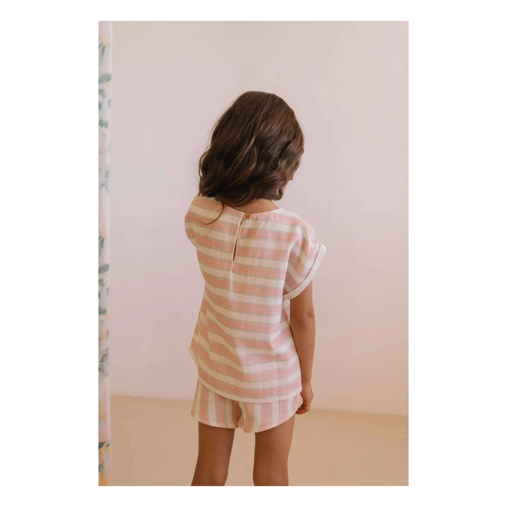 Studio Bohème - Camiseta de gasa de algodón a rayas Praslin | Rosa