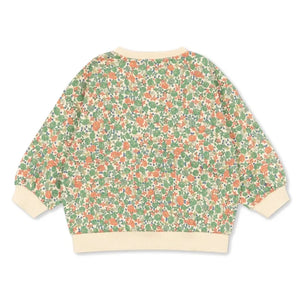 Konges Sløjd - Loupy Çiçek Desenli Organik Pamuklu Sweatshirt | Yeşil