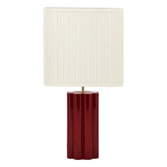 The Socialite Family - Lámpara de mesa Gioia de madera lacada y algodón plisado - Versión europea (220 V) | Burdeos