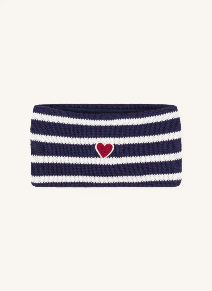 Petit Bateau - Çizgili Organik Pamuklu Bebek Boyunluk | Gece mavisi