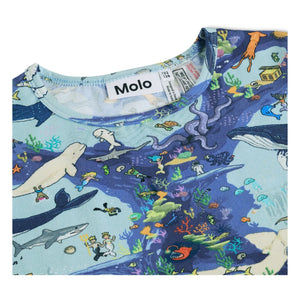Molo - Ballenas Bale Pyjama Short de Algodón Orgánico | Azul