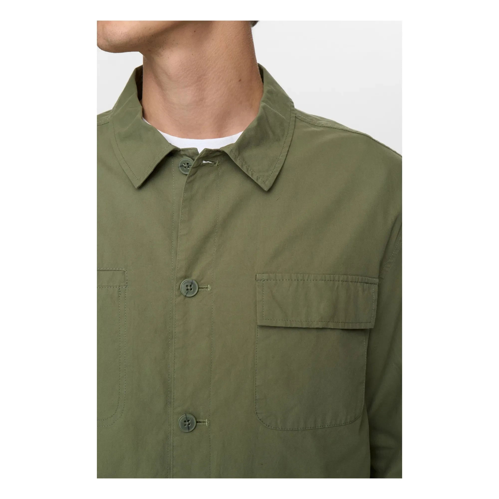 Anerkjendt - Sobrecamisa de algodón Akodin | Caqui