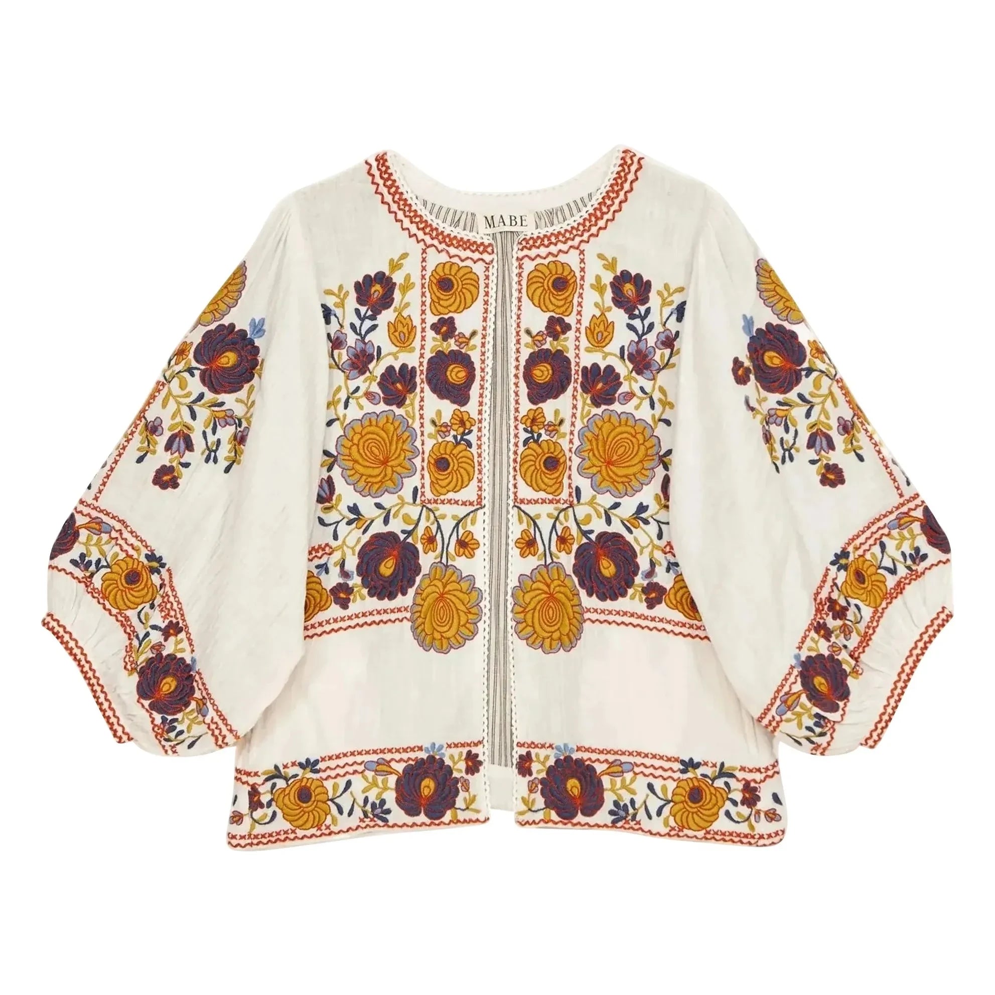 M.A.B.E. - Chaqueta bordada de algodón Greta | Naranja
