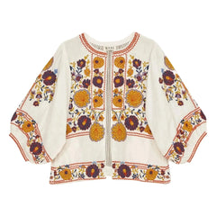 M.A.B.E. - Chaqueta bordada de algodón Greta | Naranja