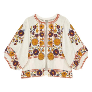 M.A.B.E. - Chaqueta bordada de algodón Greta | Naranja