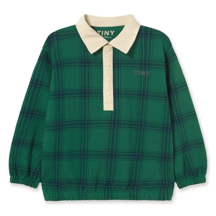 Tinycottons - Polo de algodón orgánico a cuadros | Verde