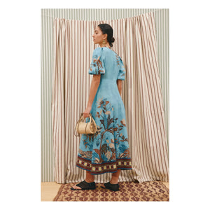 Alémais - Vestido Georgie de lino | Azul