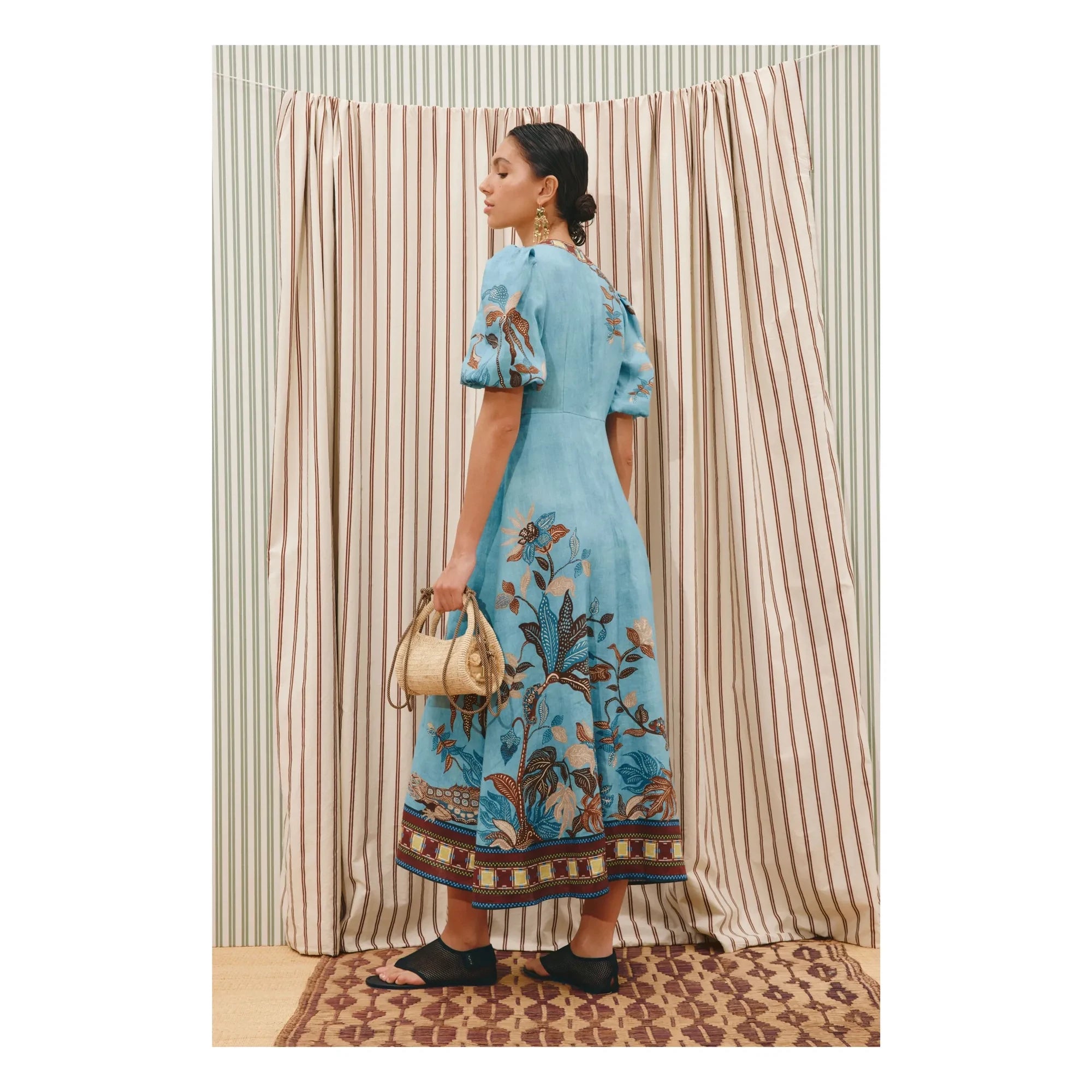 Alémais - Vestido Georgie de lino | Azul
