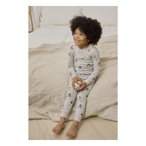Petit Lem - Pijama de béisbol de algodón orgánico | Gris