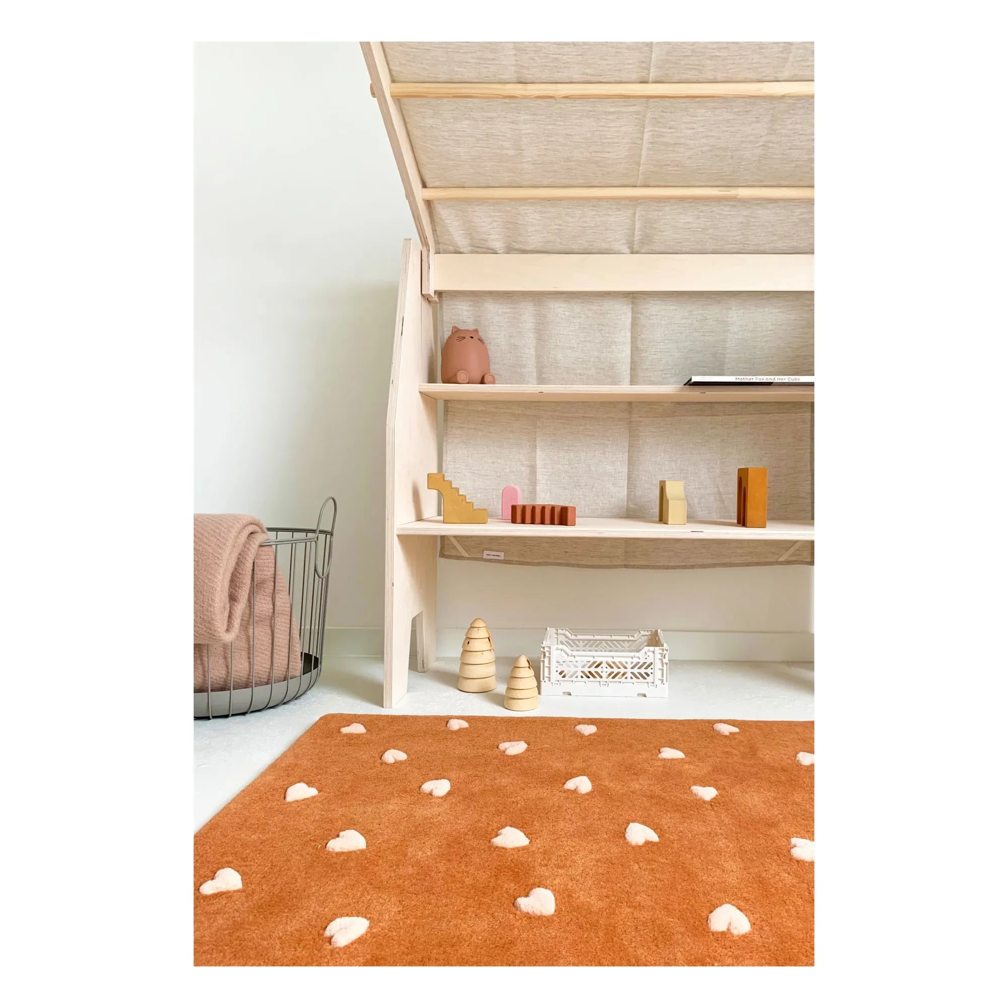 Maison Deux - Alfombra de lana con forma de corazón | Marrón