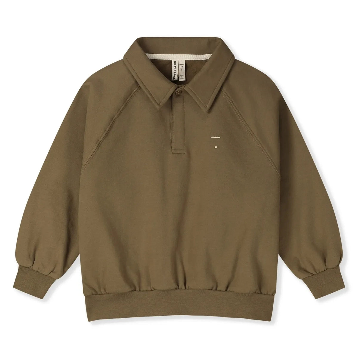Gray Label - Sudadera de algodón orgánico con cuello polo | Marrón