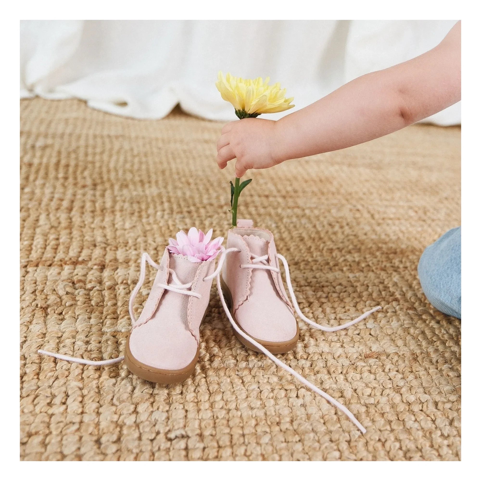 Zapatillas deportivas Lazare - Feston Raoul de ante con cordones | Rosa empolvado