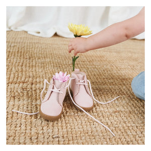 Zapatillas deportivas Lazare - Feston Raoul de ante con cordones | Rosa empolvado