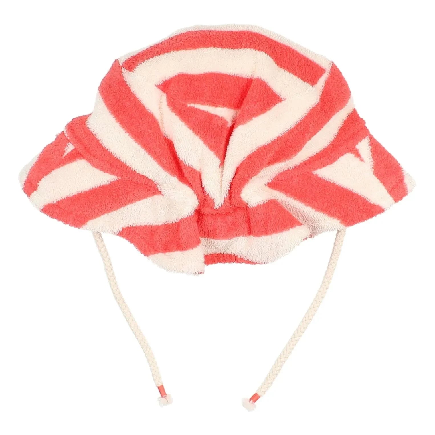 Búho - Sombrero de rayas de rizo de algodón orgánico | Rojo