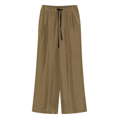 Pomandère - Pantalones de seda | Topo oscuro