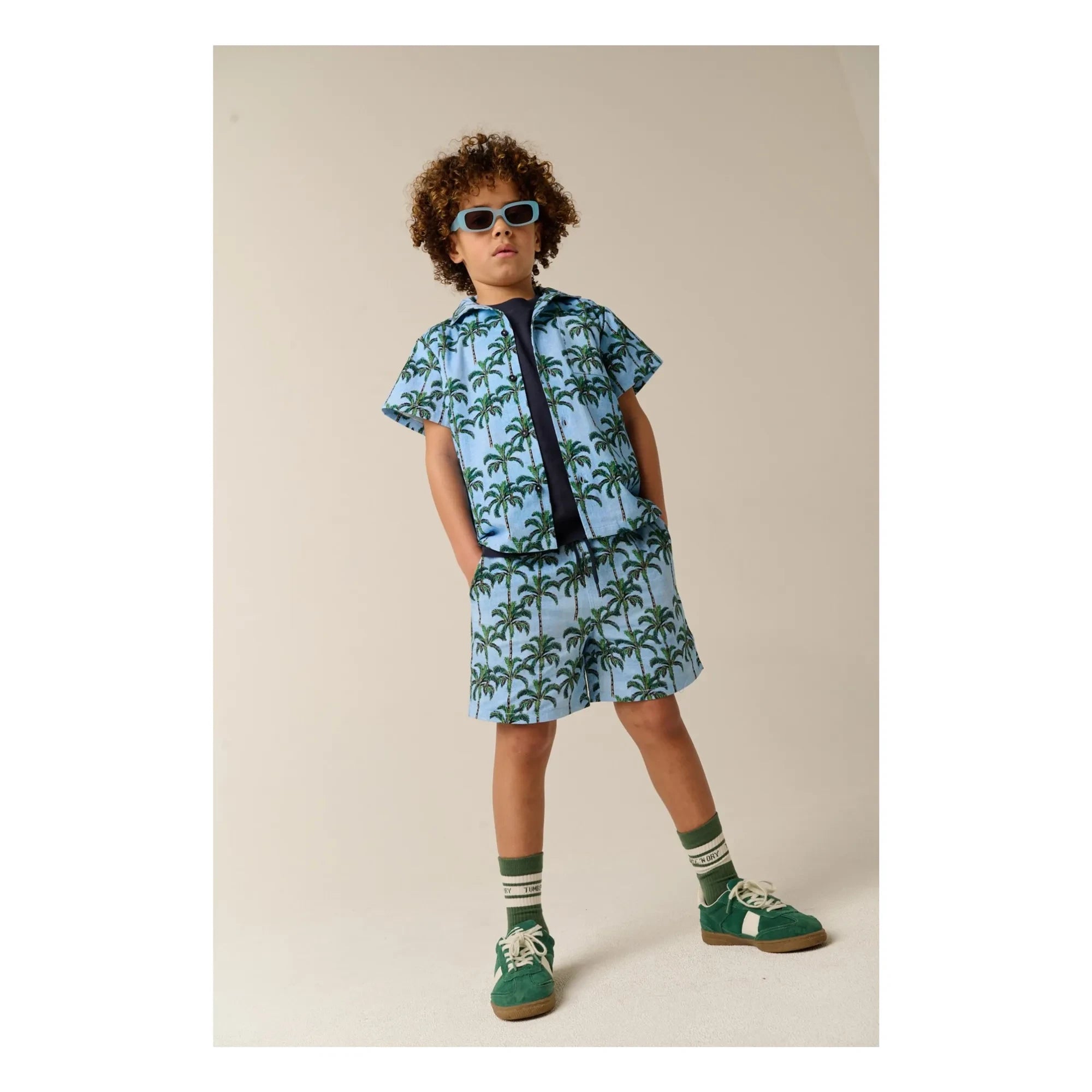Tumble N'Dry - Pantalón corto Melanesia Palm | Azul claro