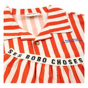 Bobo Choses - Conjunto de Camisa y Pantalón Corto de Algodón Orgánico a Rayas | Rojo