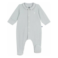 Petit Bateau - Organik Pamuklu Fitilli Pijama | Gri Melanj