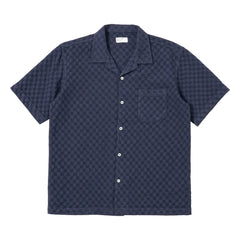 Universal Works - Camisa Road Dot Waffle | Azul marino