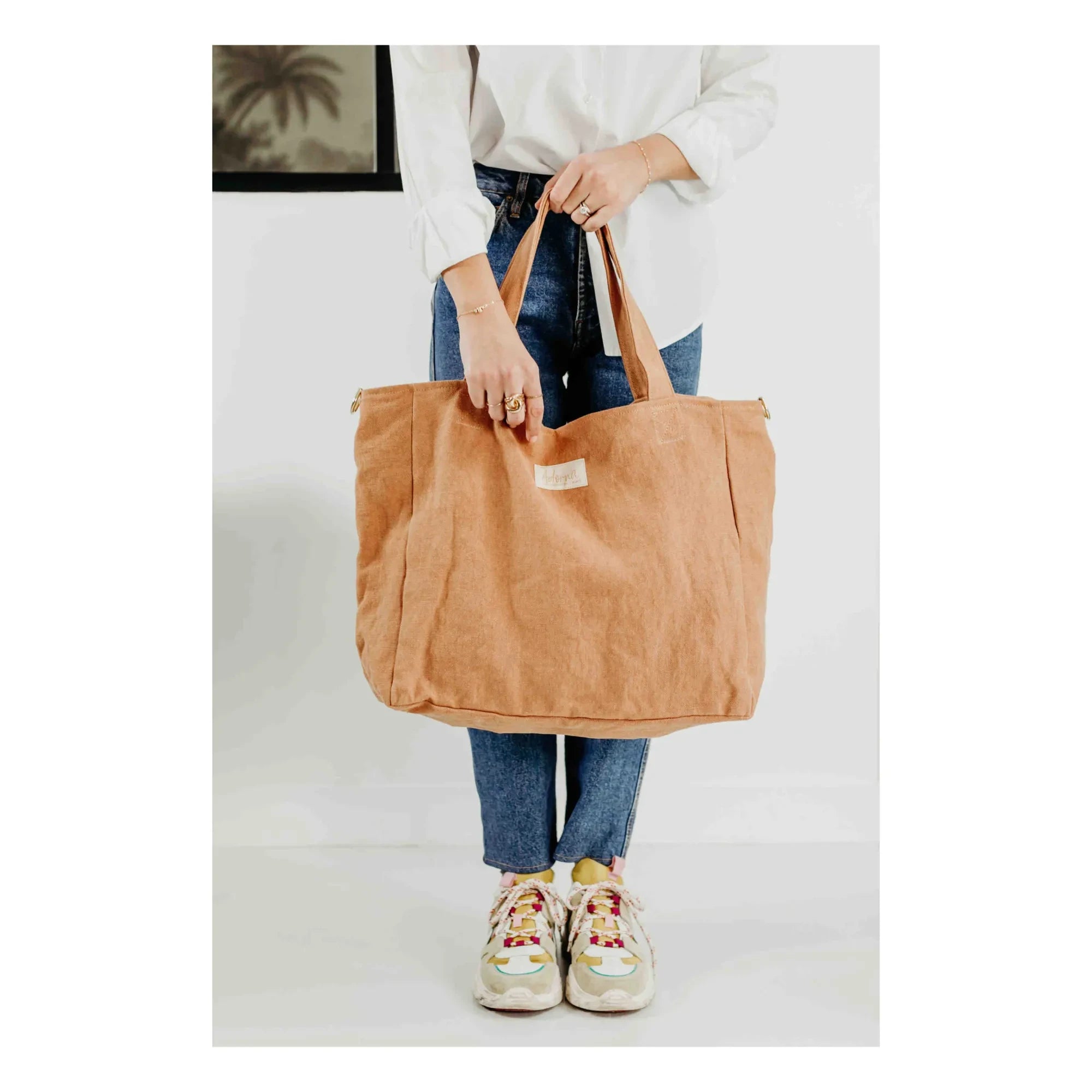 Adorna - Bolso de lino con cremallera | Terracota