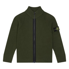 Stone Island - Chaleco de Lana con Cremallera y Logotipo | Caqui