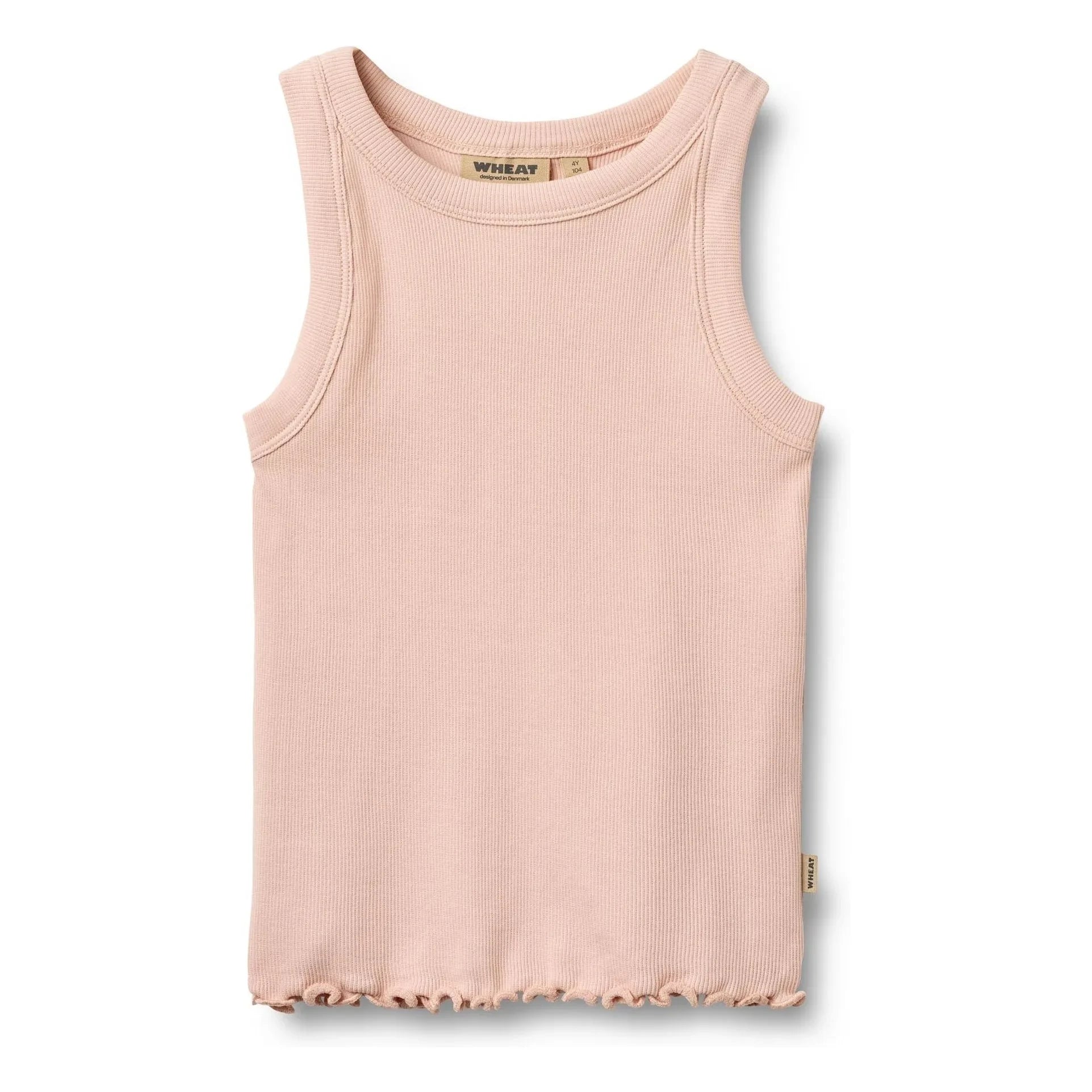 Trigo - Camiseta de tirantes acanalada de algodón orgánico Minka | Rosa pálido